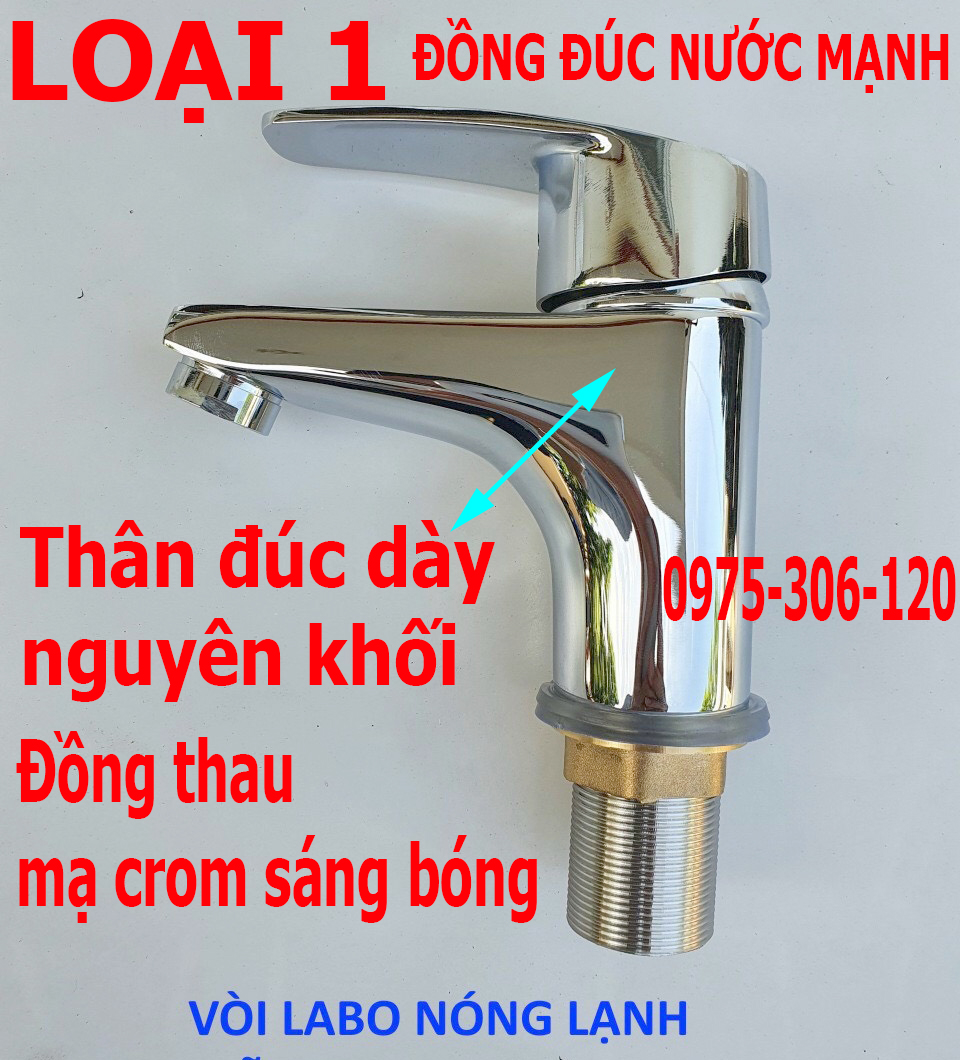 LOẠI 1-HÀNG THAU Vòi Rửa Mặt Lavabo Nóng Lạnh Cao Cấp N3009 Fotar đồng thau mạ crom chống han gỉ và dây nóng lạnh Phương Nam Phát vòi lavabo