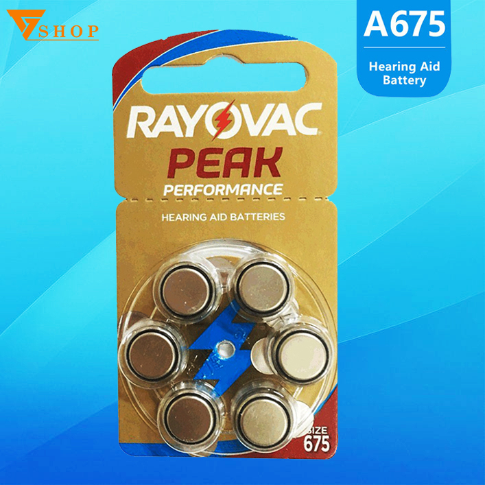 1 vỉ pin máy trợ thính rayovac pr44, pin 675 / pin ag13