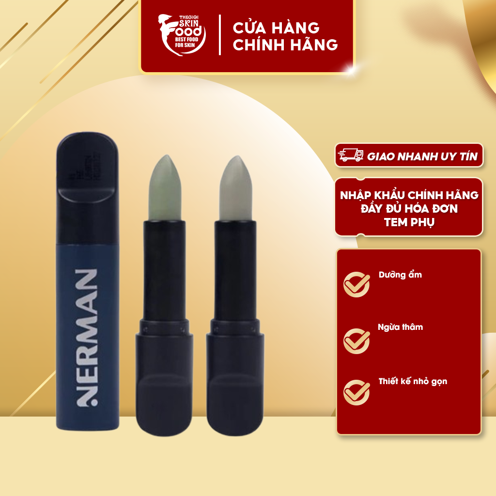 Son Dưỡng Môi Dành Cho Nam Giới Giúp Dưỡng Ẩm Và Ngừa Thâm Nerman Men's Lip Balm 4g