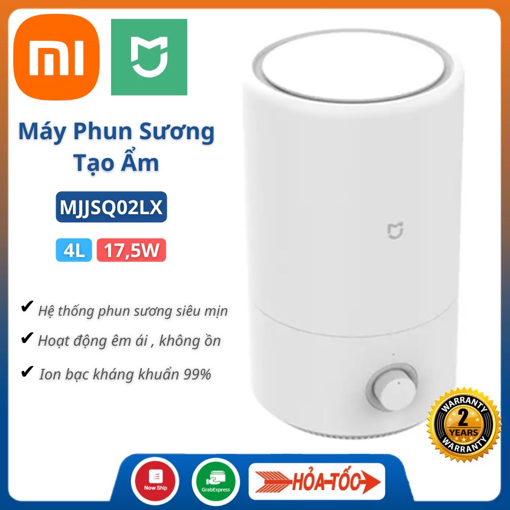 Máy phun sương xiaomi mijia mjjsq02lx tạo độ ẩm ion kháng khuẩn cho gia đình+văn phòng dung tích 4l - bảo hành 12 tháng