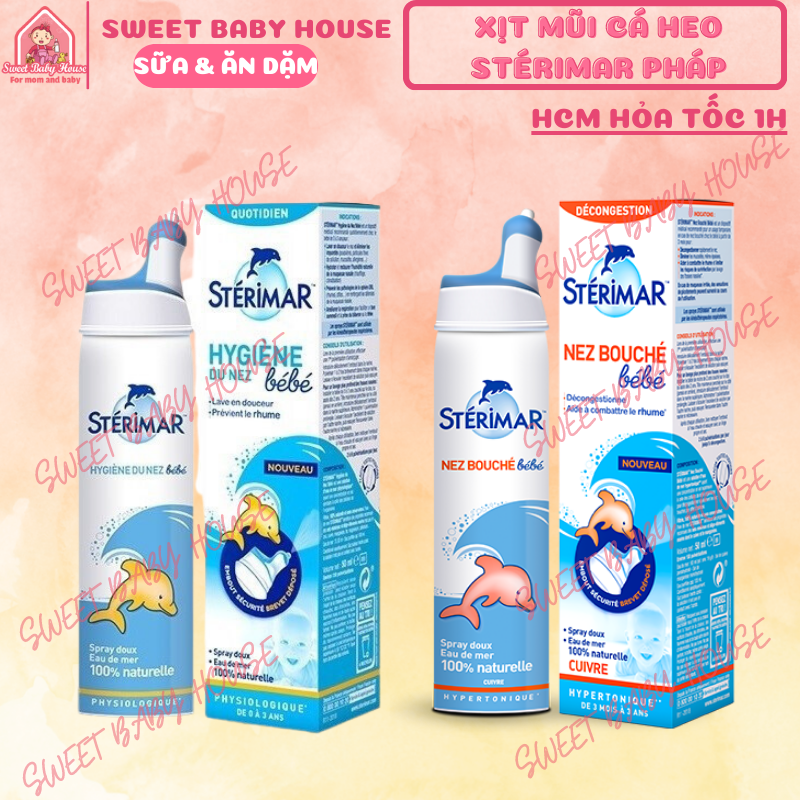 Xịt mũi cá heo cam, vàng Stérimar Pháp chai 100ml cho bé. Date 1/2026 - Sweet Baby House