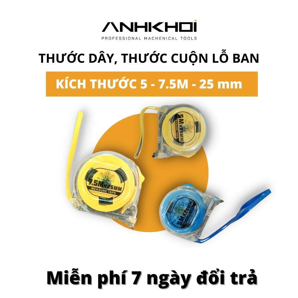 Thước dây, thước kéo, thước cuộn 2 mặt kích thước 5 - 7.5m x 25mm– thước lỗ ban 2 kích thước 5m 7,5m - thước phong thủy 5m 7,5m – thước dây rút nhiều kích thước