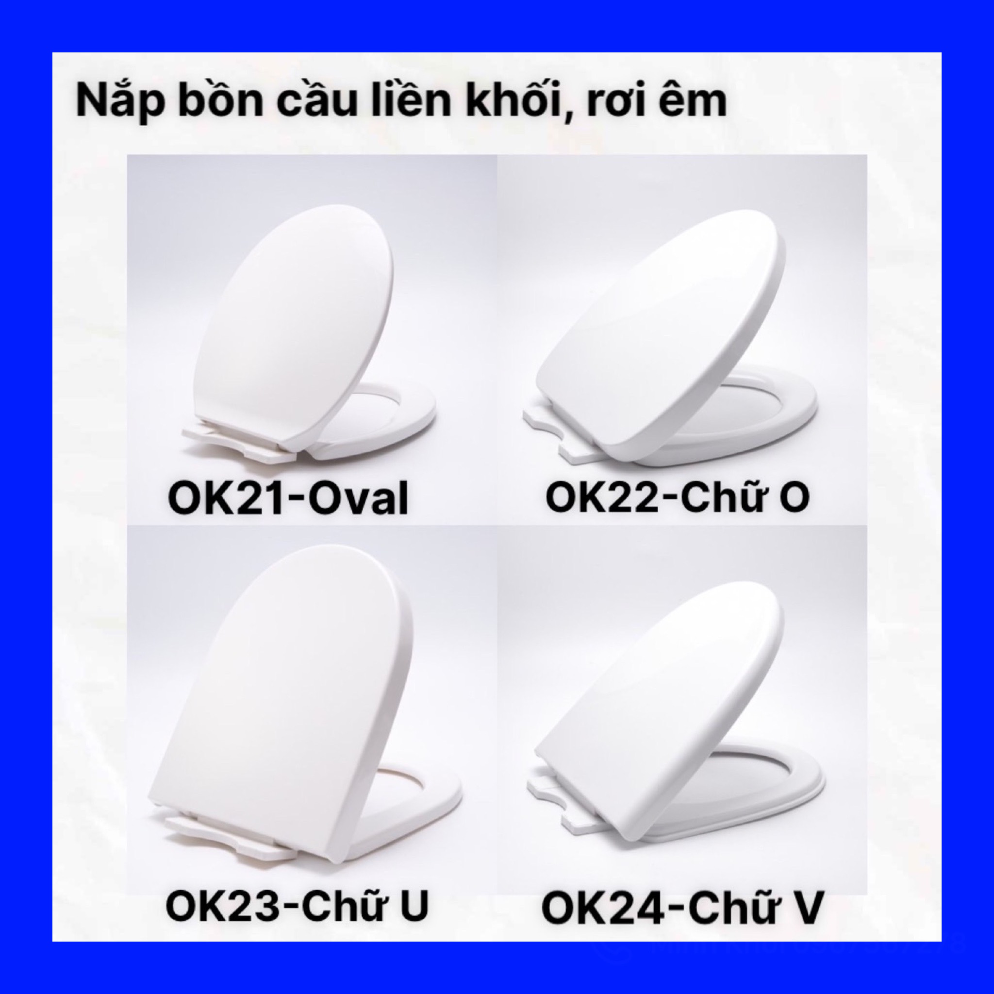 Nắp bồn cầu rơi từ từ đóng êm nhiều kiểu dáng rơi êm không gây tiếng ồn dành cho bồn cầu két liền một khối