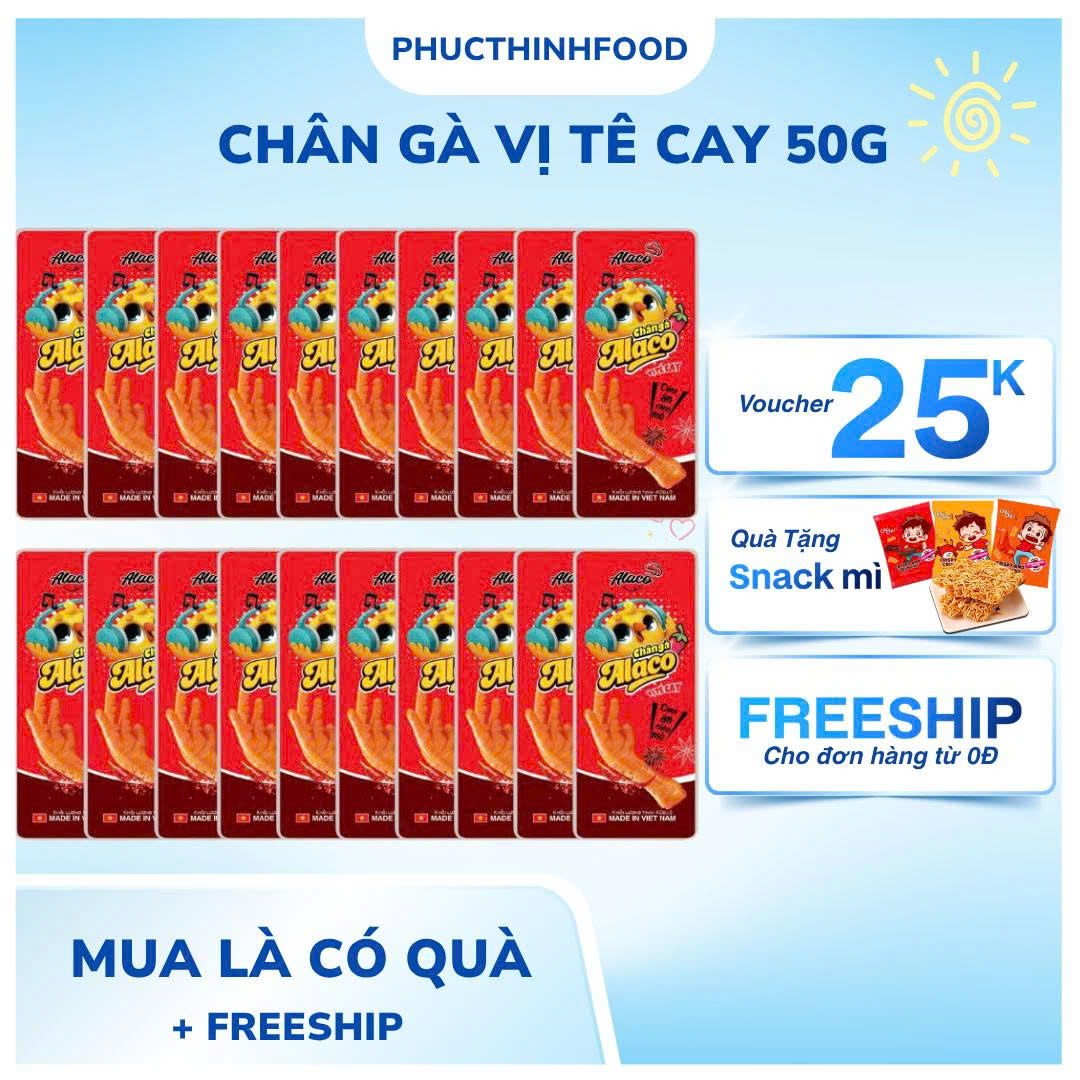 COMBO 20 Chân gà ALACO vị tê cay thơm ngon ăn vặt ăn nhanh đậm vị 50g