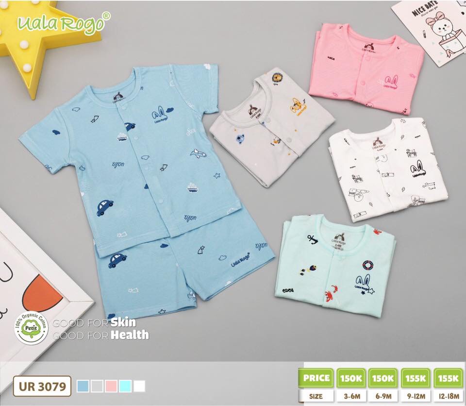UR3079 - Bộ quần áo cộc tay UalaRogo vải Petit thoáng mát, siêu co giãn