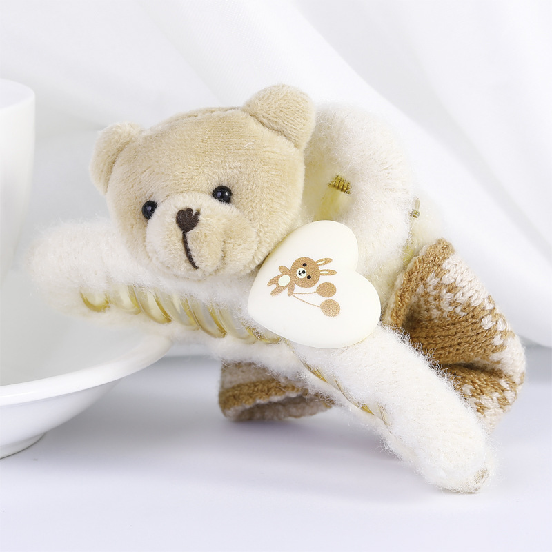 Kẹp tóc càng cua phong cách mới dễ thương, kẹp tóc gấu trắng kẹp tóc trái tim ngọt ngào, phụ kiện tóc nữ đẹp, thời trang
