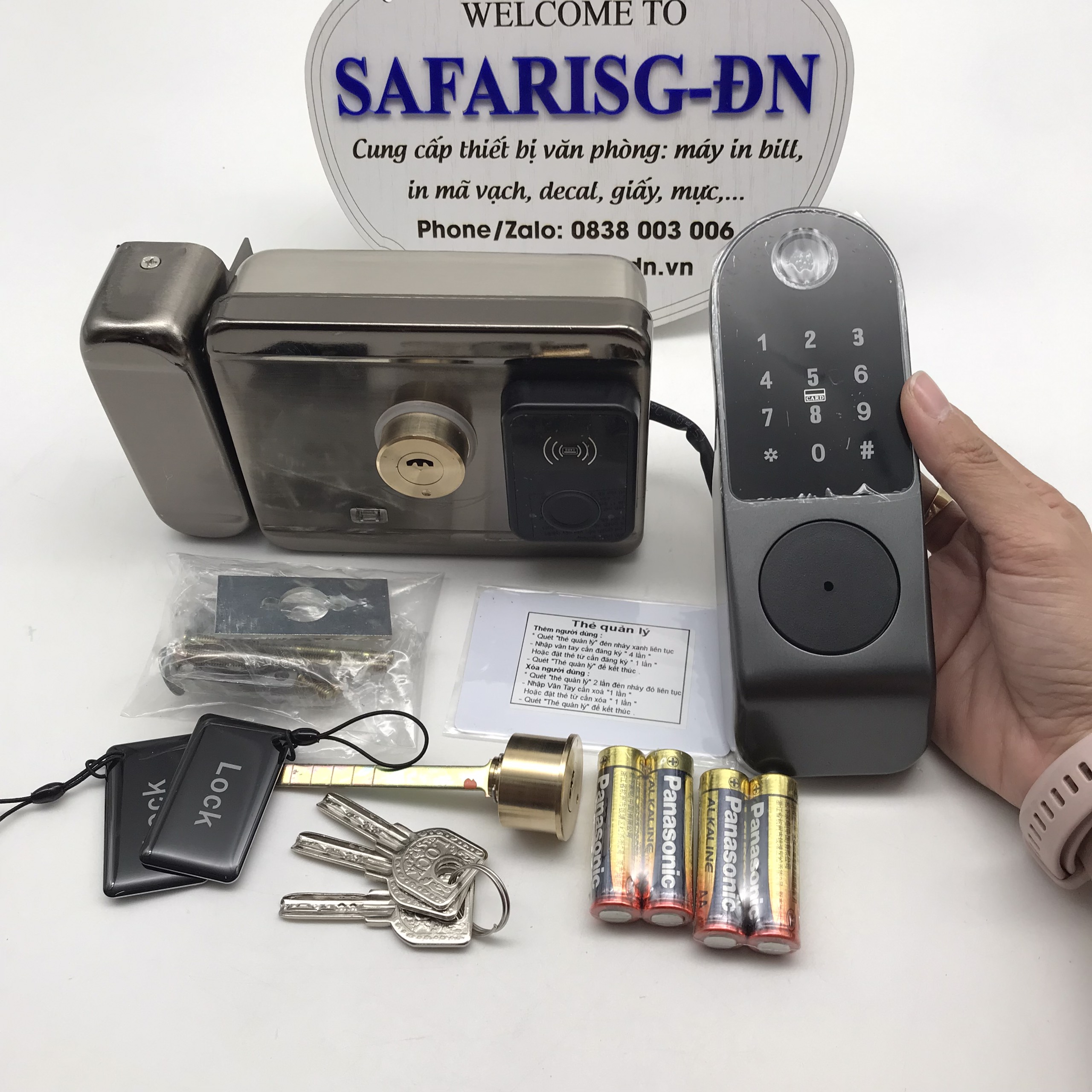 Khóa điện tử 2 mặt vân tay - thẻ từ sg-501