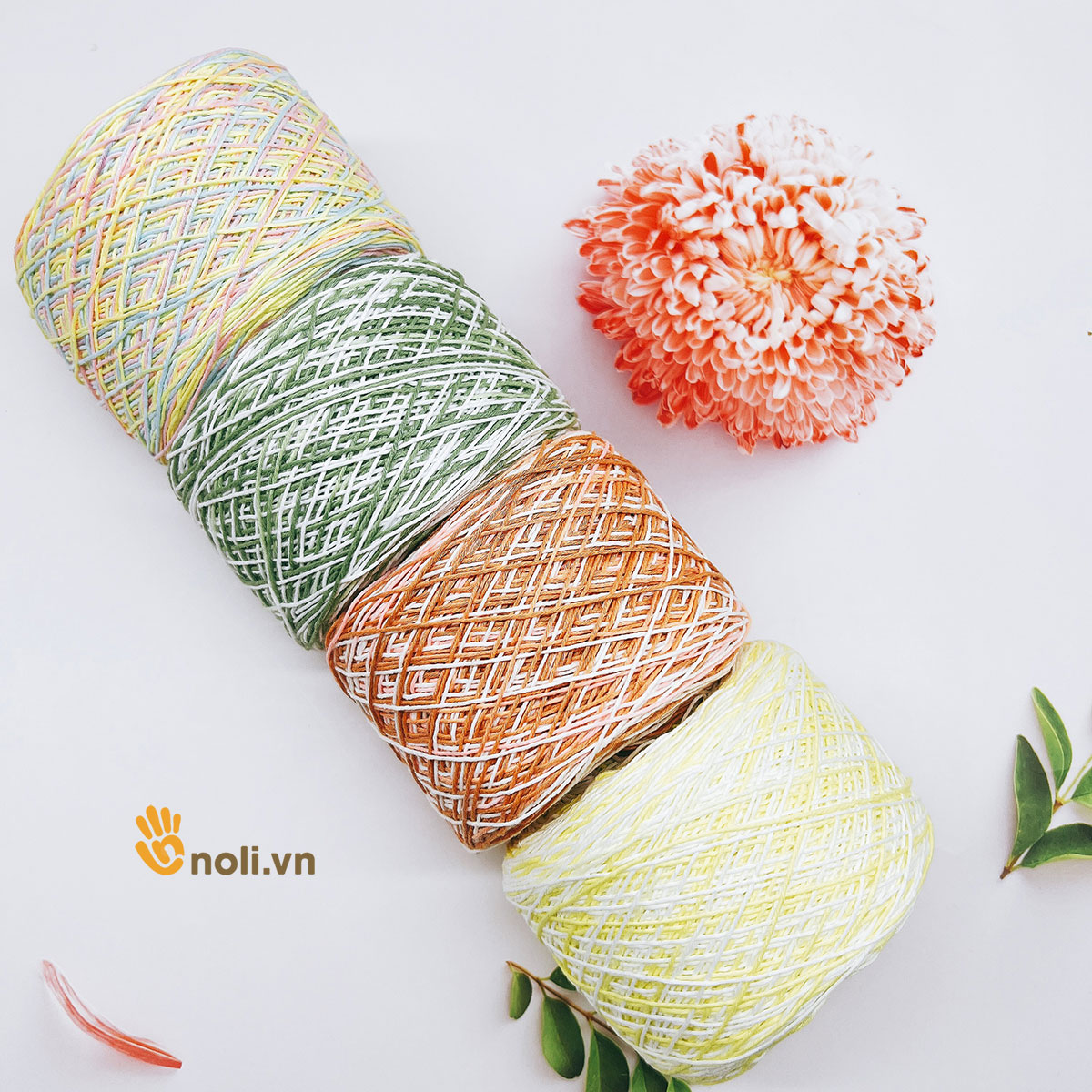 Sợi cotton Việt Nam CTVN loang 1mm Craft yarn VN chuyên móc thú, bikini, váy áo mùa hè, đồ decor không bai xù 100g