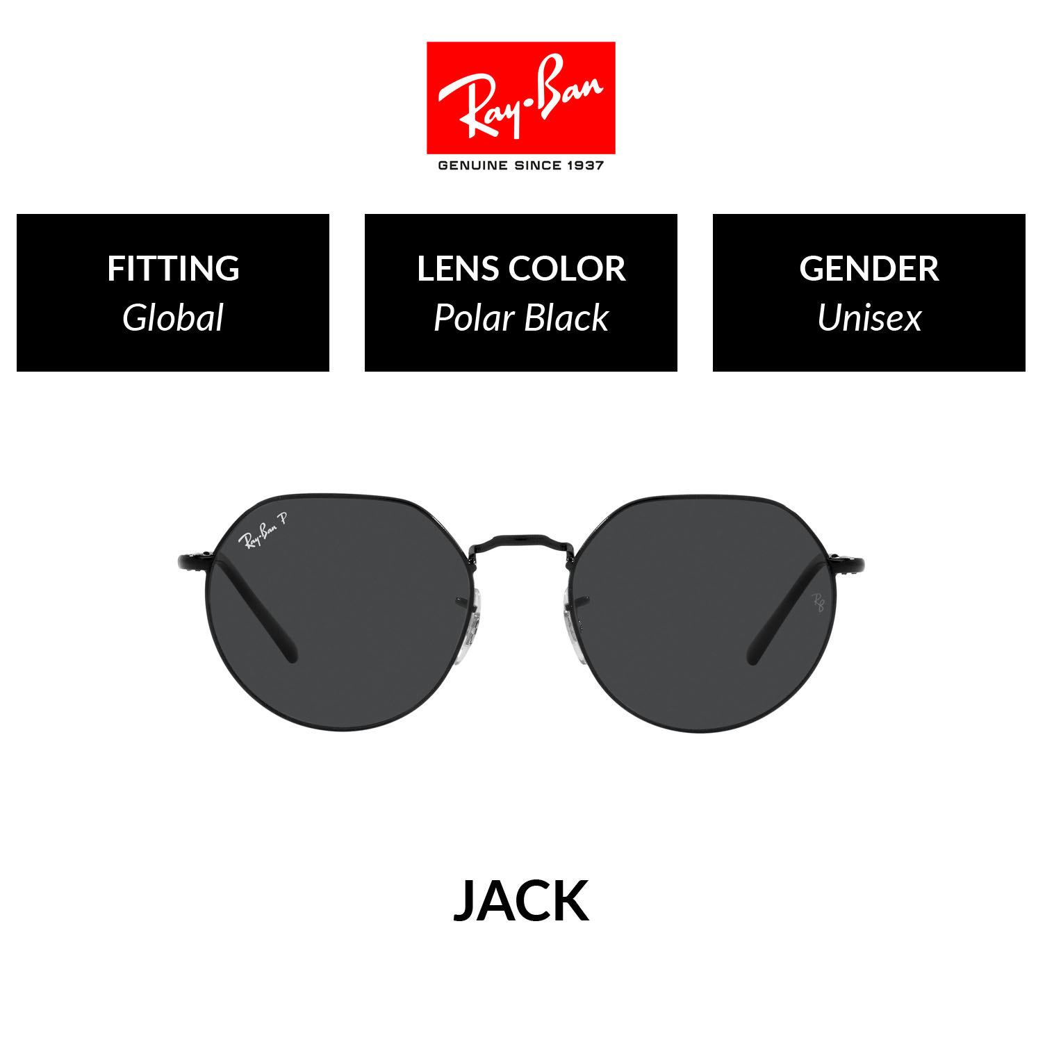Mắt kính ray-ban polarized - rb3565 002/48 - size 53 - kính mát