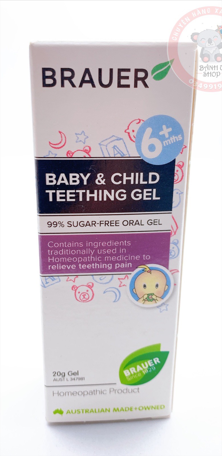 Gel giảm đau răng cho bé Brauer Baby & Child Teething Gel 20g