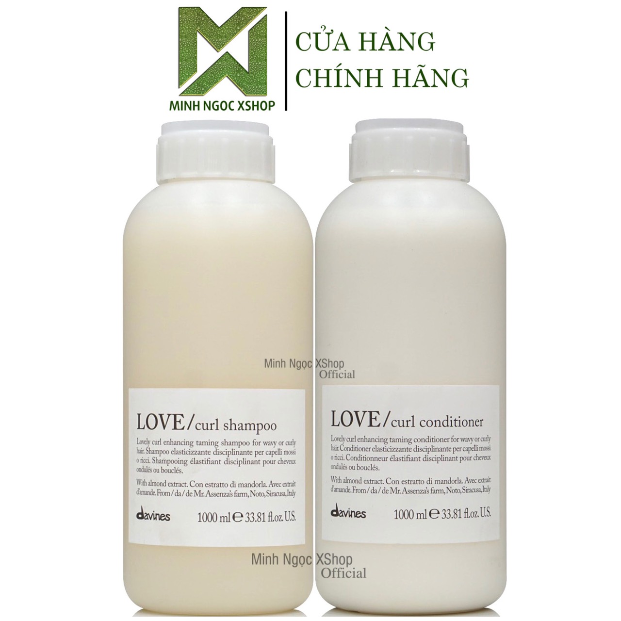 Dầu gội xả kiểm soát sóng xoăn Davines Love Curl 1000ML