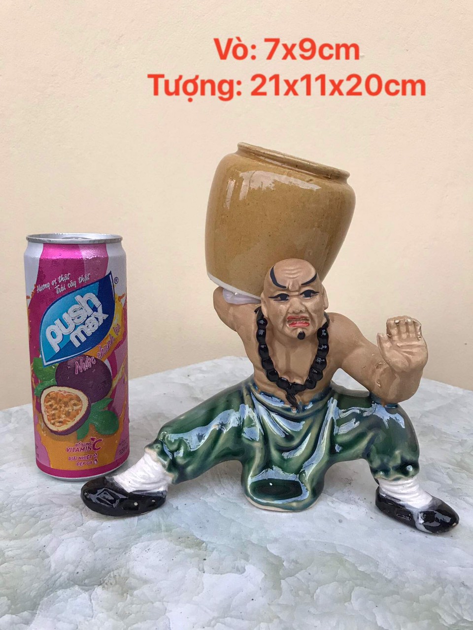 Chậu tượng mini cõng vò 02