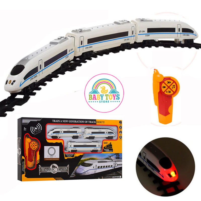 Tàu Cao Tốc Đường Ray 3 Toa Dài PYM6 Chạy Pin, Mô Phỏng Đèn Flash, Âm Thanh Theo Mẫu Tàu Cao Tốc Hàng Đầu Của Nhật Bản