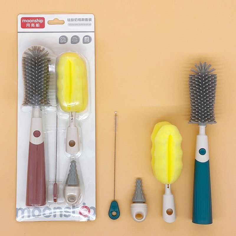 CỌ BÌNH SỮA SILICON MOONSHIP CHO BÉ