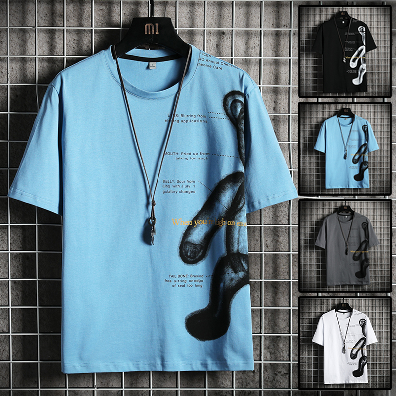 [ Free Ship Max ] Áo Thun Nam Tay Ngắn Cổ Tròn Hình Nửa Chú Gấu Độc Đáo Phong Cách Trẻ Trung Cá Tính Thời Trang  GLAMOUR MEN TOP 217