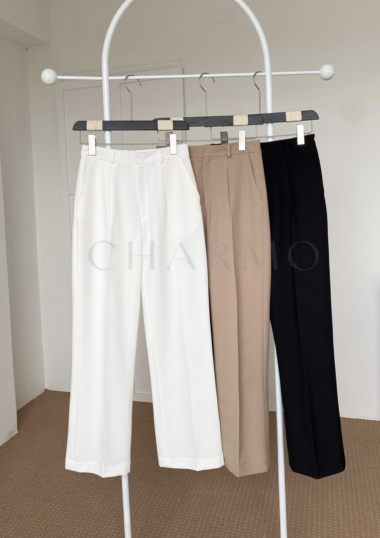Quần dài thiết kế CHARMO ống đứng vải cotton lụa Cami Cullotes