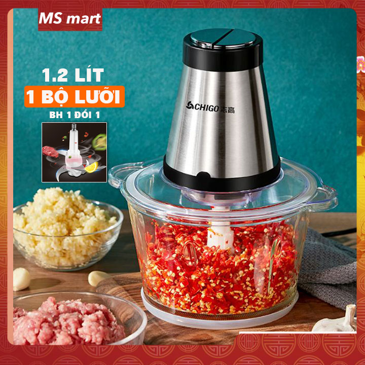 Máy xay thịt, xay thực phẩm, rau củ quả, ngũ cốc đa năng Chigo