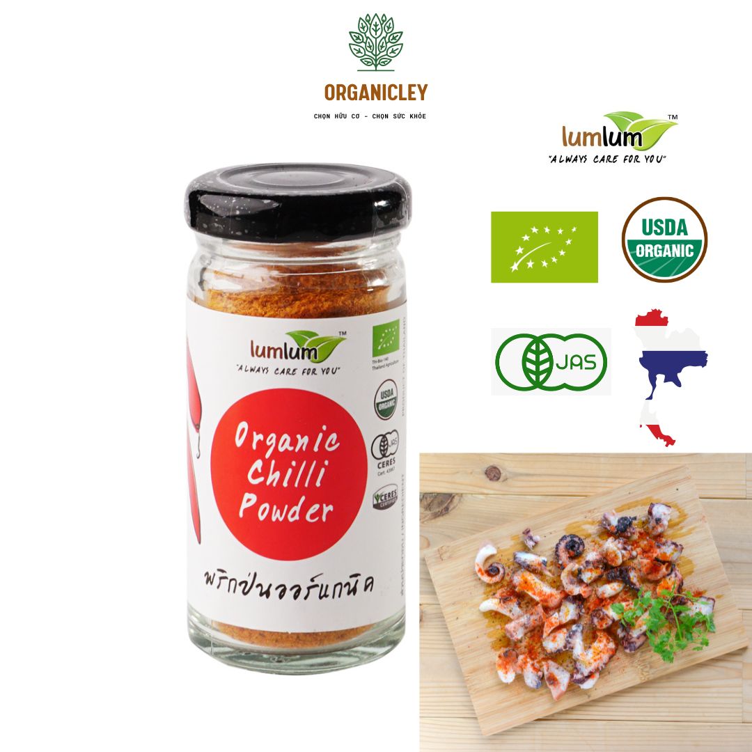 Bột ớt hữu cơ lumlum organic chilli powder 30g - gia vị nấu ăn - gia vị hữu cơ - ớt bột - bột ớt nguyên chất - bột ớt làm kim chi - organicley