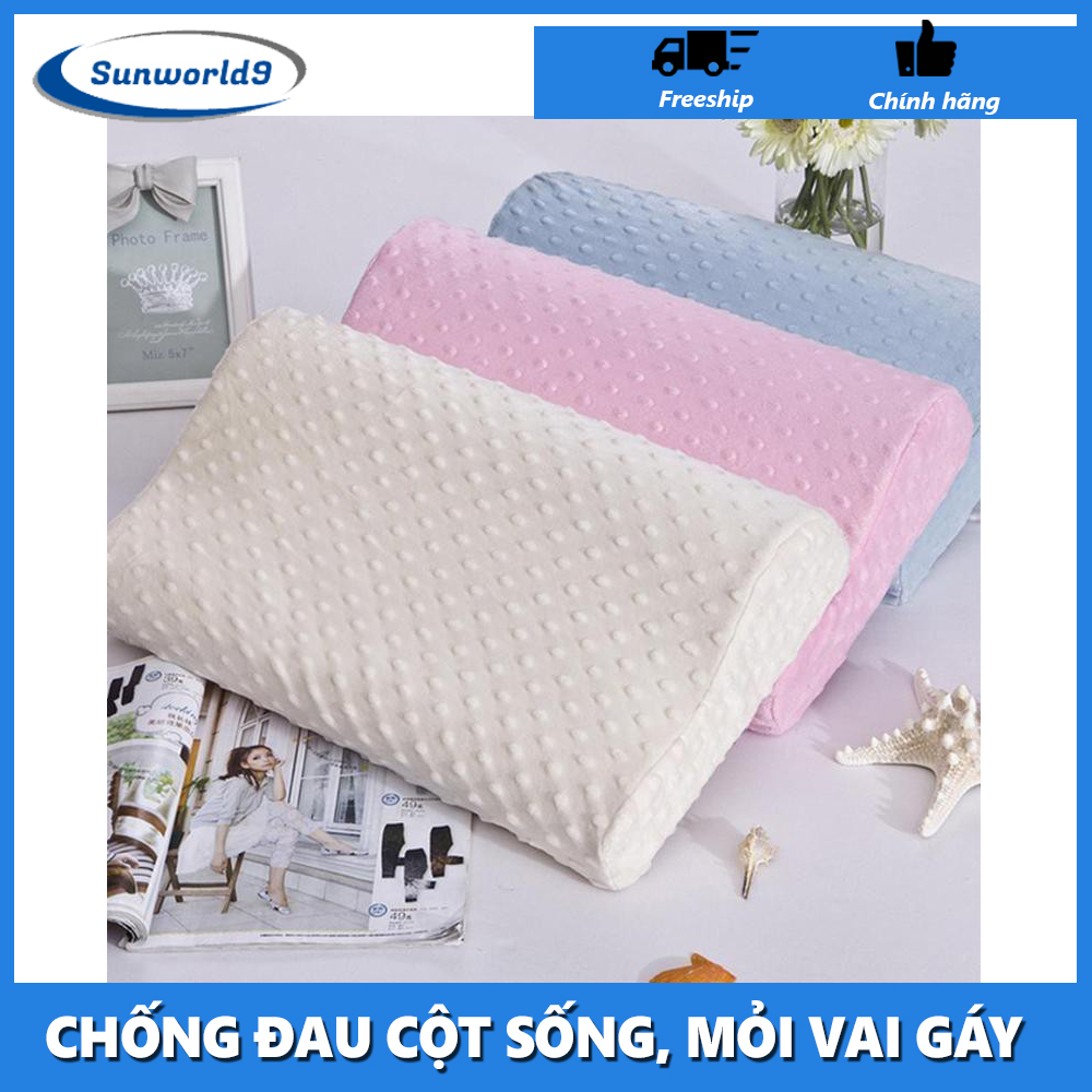 Gối cao su non Chống Đau Vai,Gáy, Thành Phần 100% Cao Su Tự Nhiên , Một Trong Những Loại Gối Êm, Nhẹ, Có Độ Đàn Hồi Cao