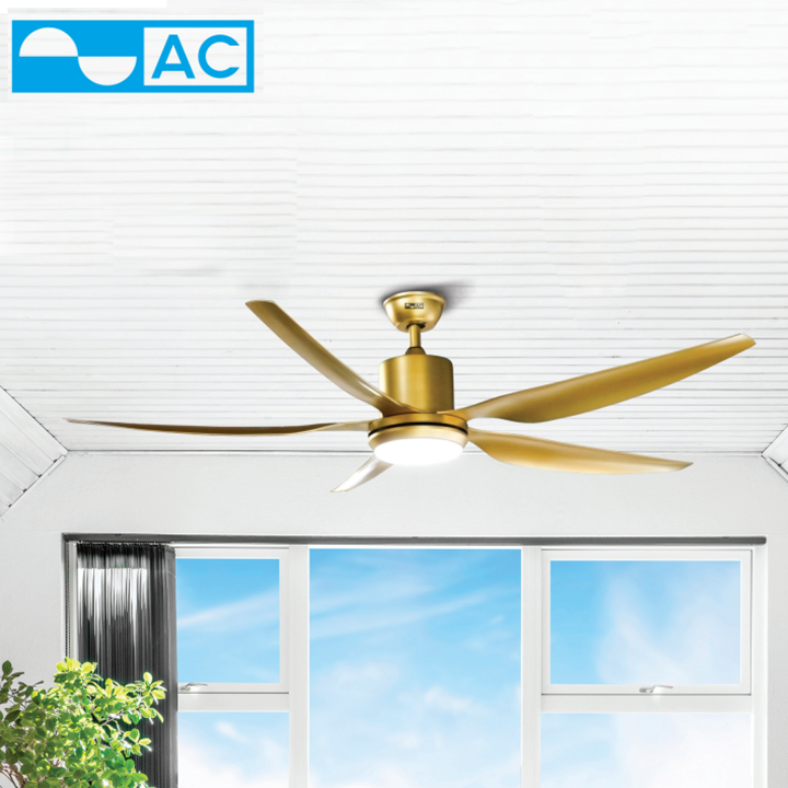 Quạt trần 5 cánh động cơ dc công nghệ mới siêu tiết kiệm điện ac f03d665-g - điện dân dụng.
