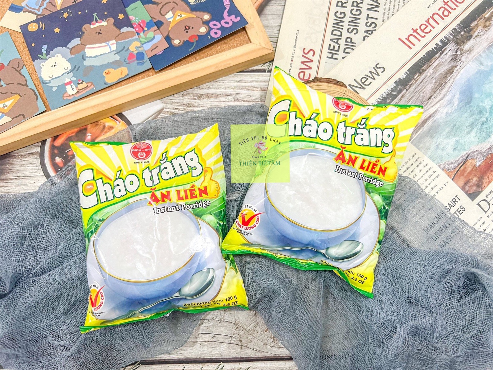 Cháo trắng ăn liền bích chi hạt gạo ngọt ngào thanh đạm gói 100g