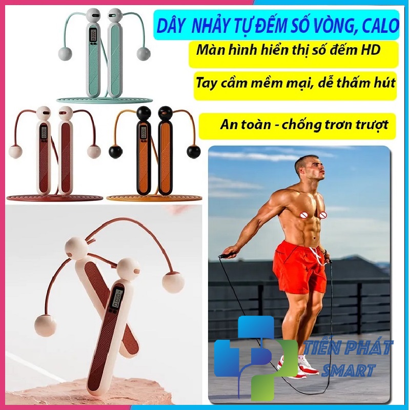 Dây Nhảy Đo Calo Không Dây Có Dây Đếm Số Vòng, Tính Calo, Quãng Đường Tập Thể Dục, Tăng Thể Lực Giảm Cân(Bóng nhỏ)