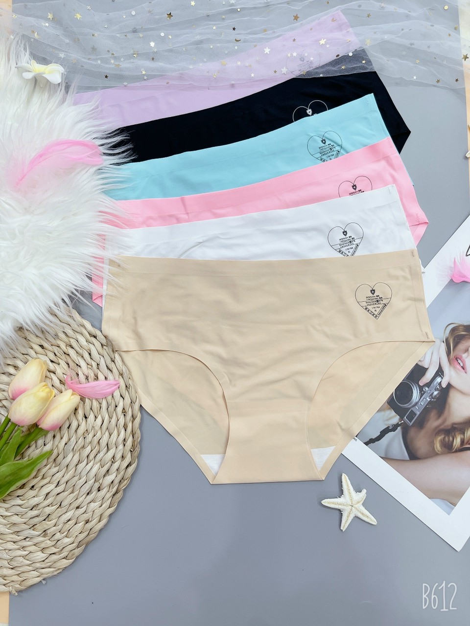 Quần lót su đúc trơn không đường may có ép viền 5 chiếc size xl