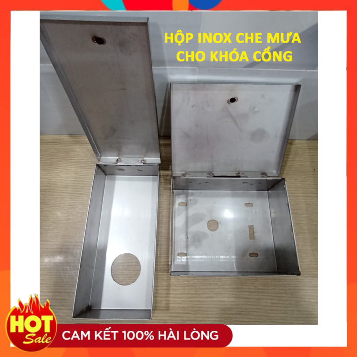 [HCM]Hộp che mưa inox cho khóa cổng vân tay