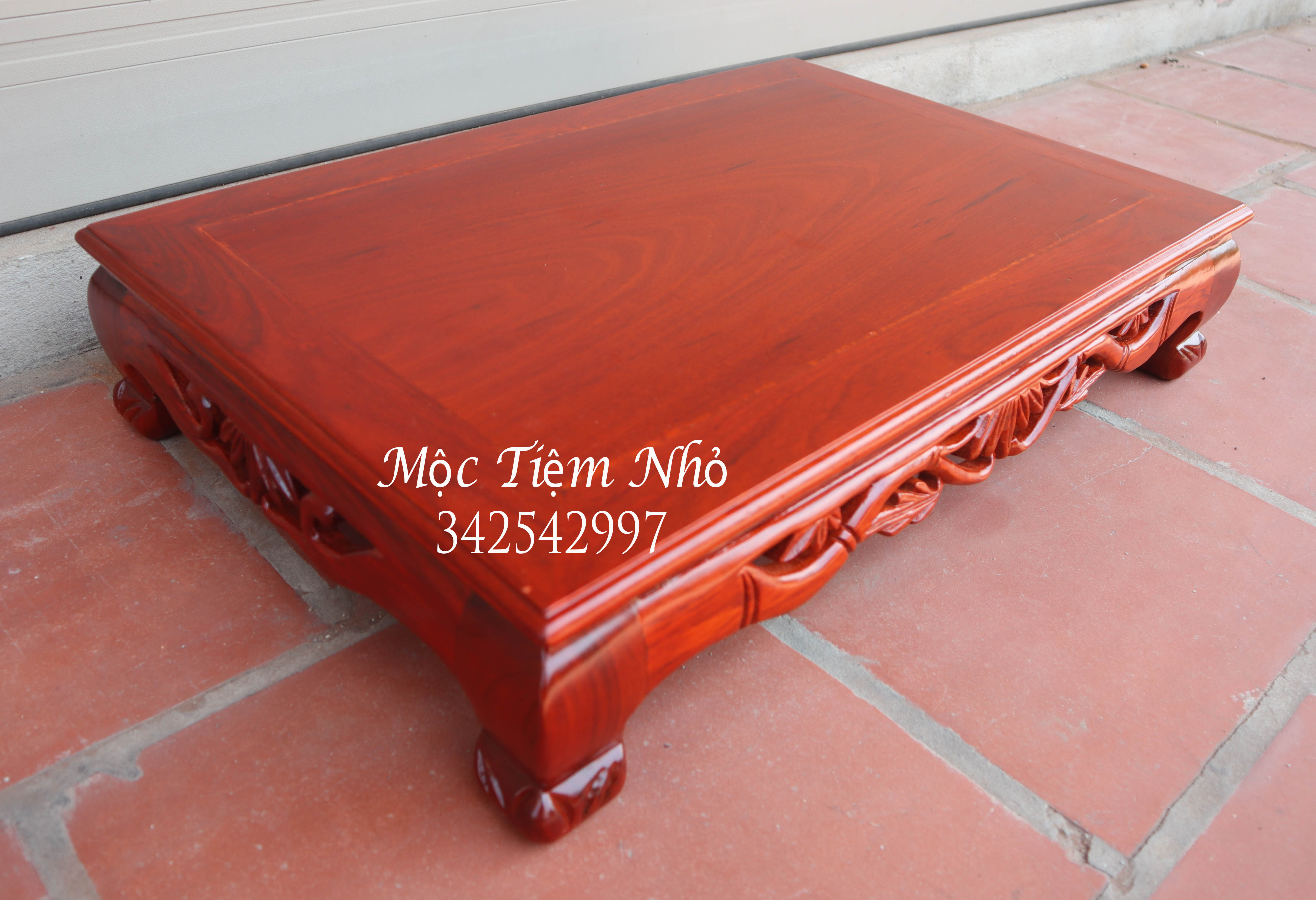 Bàn osin tram trúc hóa gỗ hương mặt bàn 1 tấm 60x40 cao 12