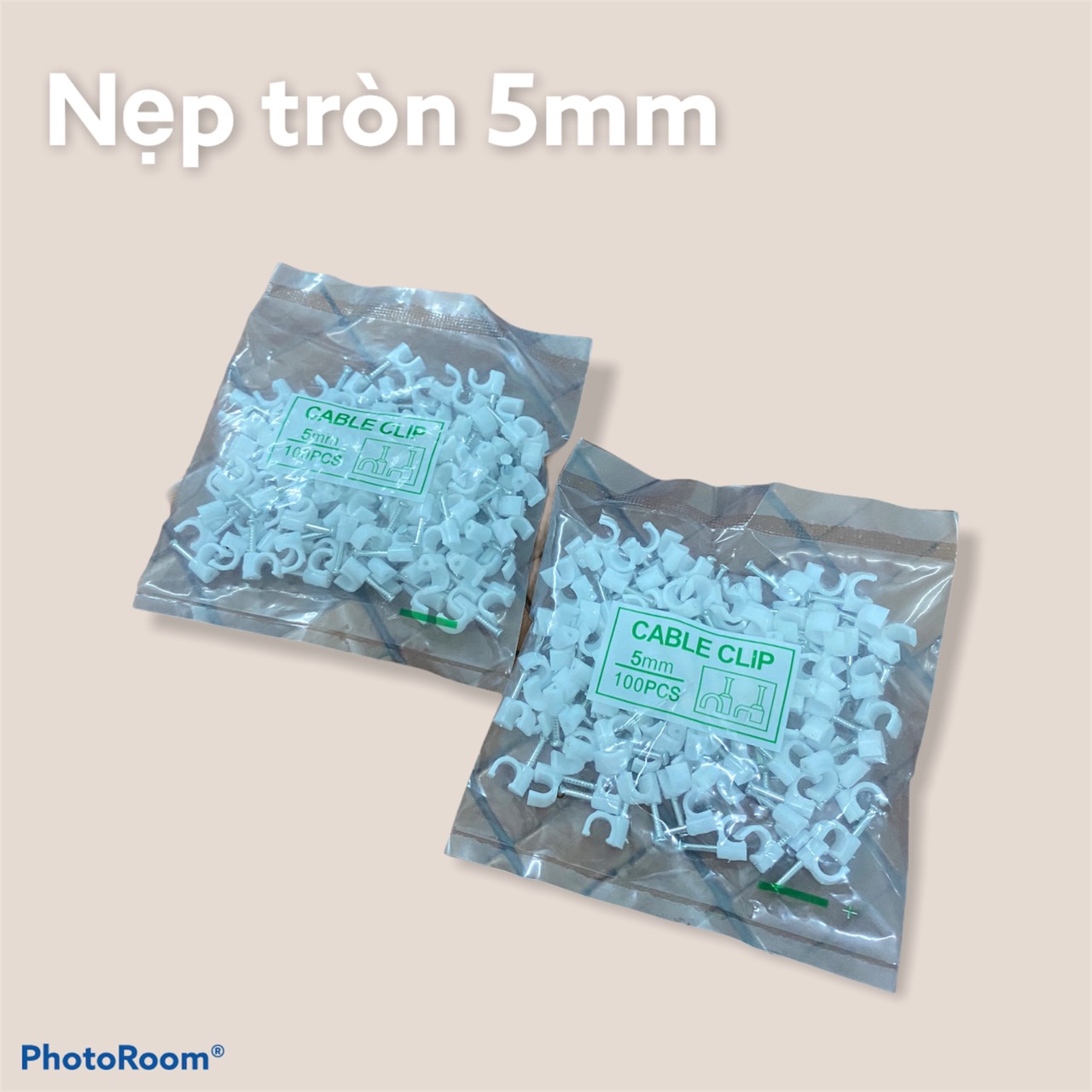 Nẹp tròn 5mm.Nẹp dây điện 1 gói gồm 100 cái