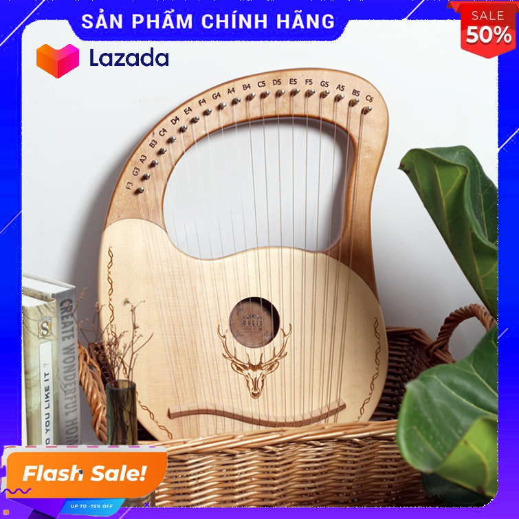 [HCM]Đàn Lyre Hạc Gỗ Mahogany 19 dây Full phụ kiện-Chính hãng MOLIN