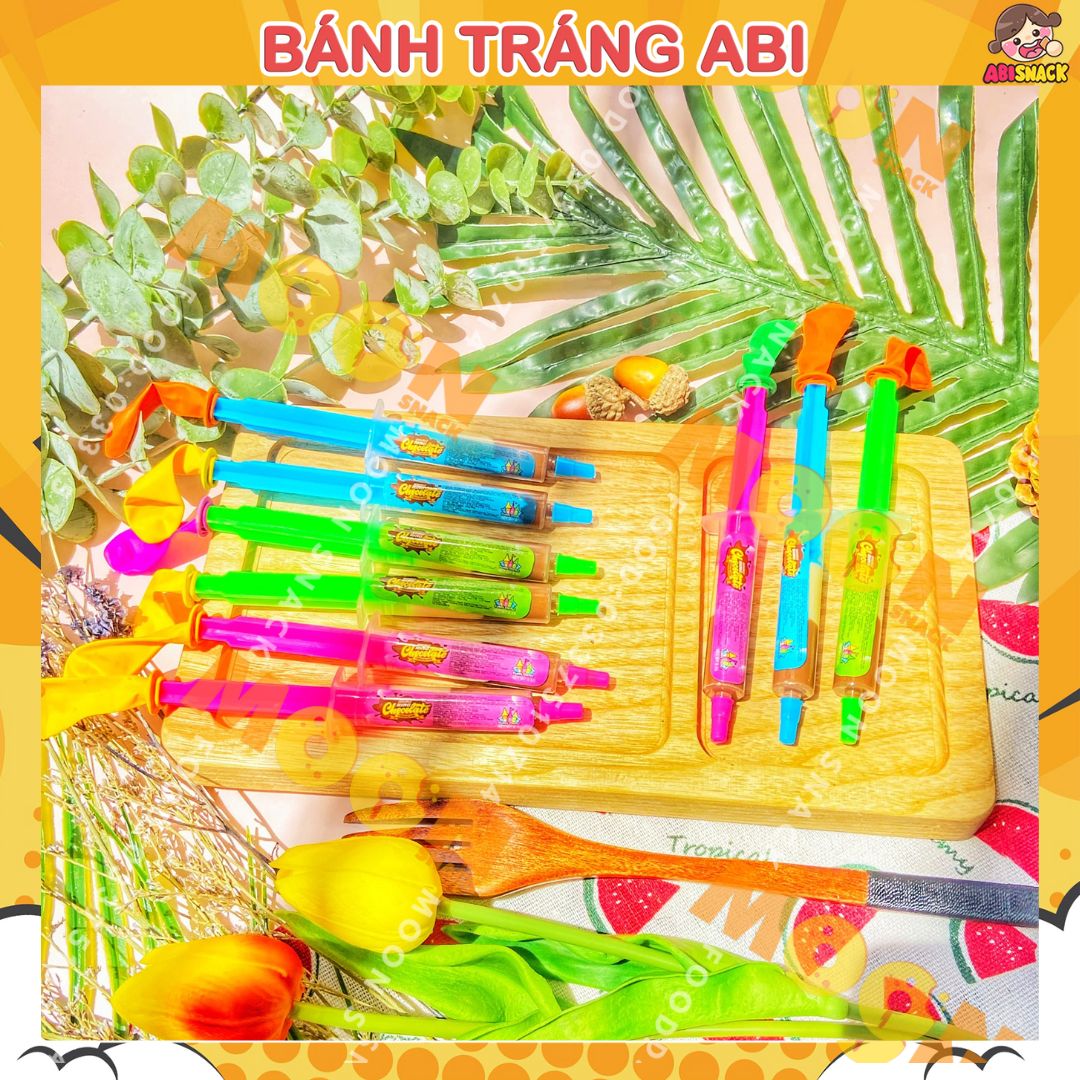 Kẹo Siro Chocolate hình Ống Tiêm hãng Funny Castle dành cho trẻ em ăn vặt Moon Snack Food