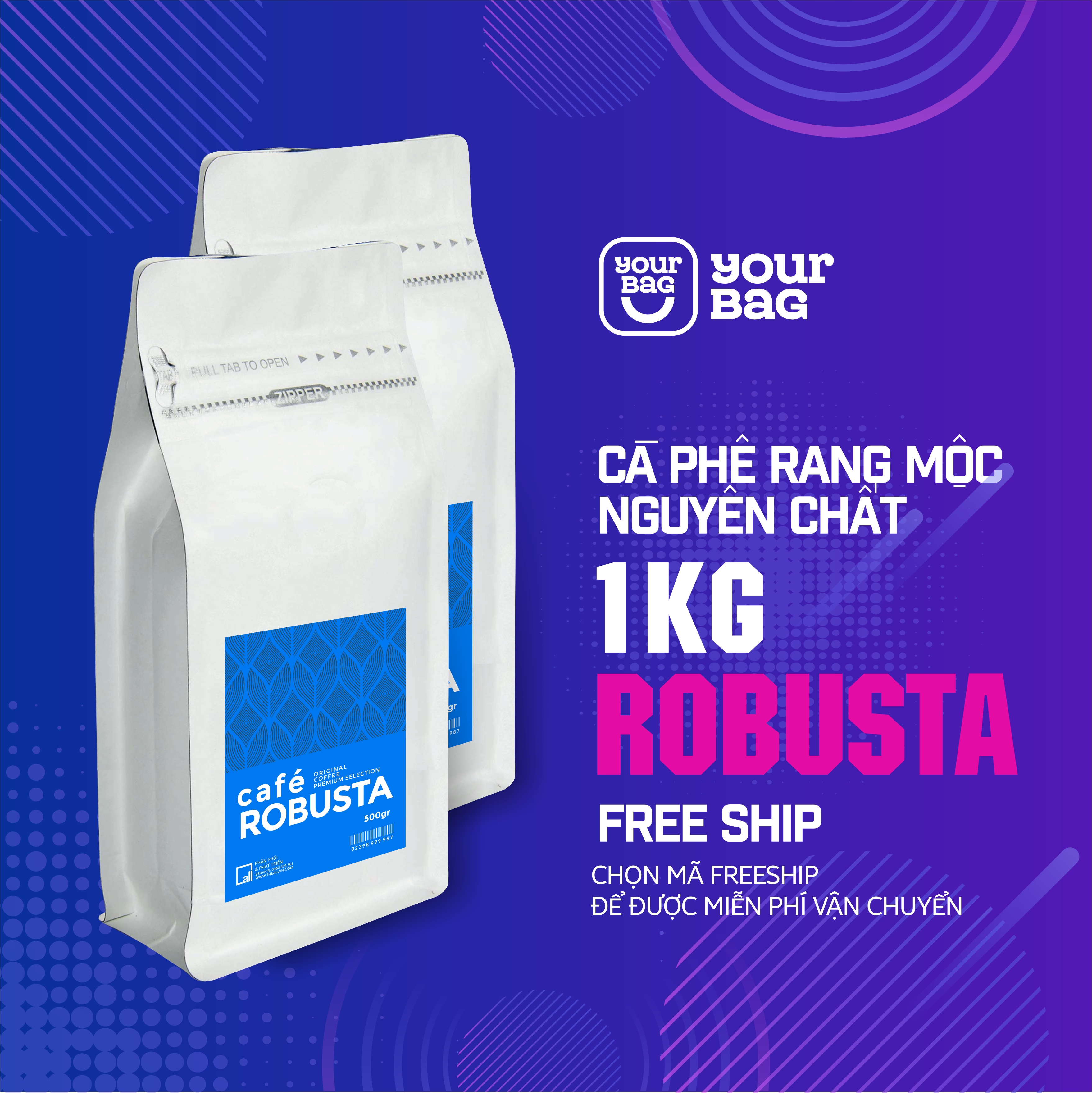 Cà phê robusta nguyên chất - rang mộc. 03 lựa chọn: pha phin - pha máy và nguyên hạt. hương vị tuyệt hảo - yourbag - cà phê