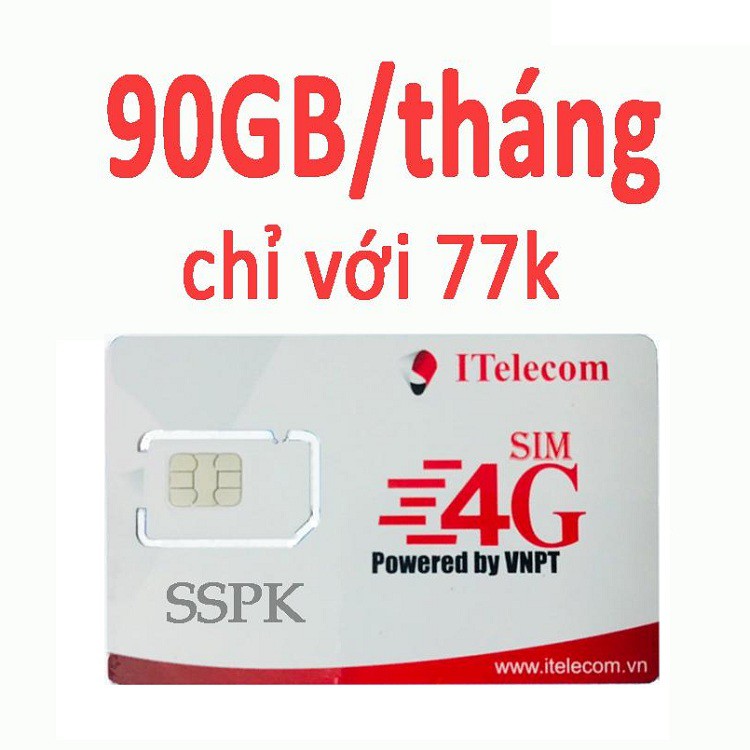 Sim i-telecom 3gb 1 ngày tốc độ tối đa trọn gói 1 tháng