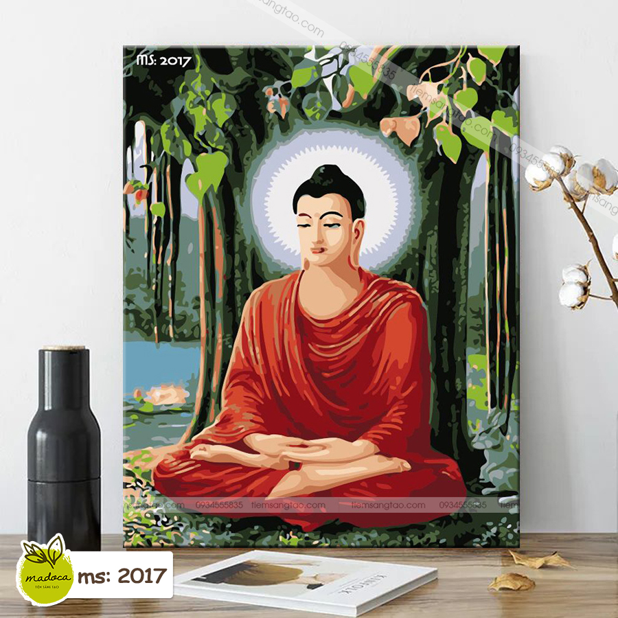 Tranh tô màu theo số đức phật thích ca mâu ni t2017