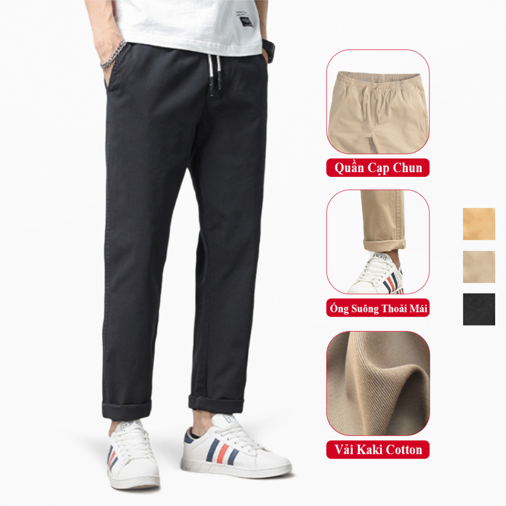 Quần baggy nam kaki vicenzo phong cách unisex nam nữ cạp chun đứng form vải kaki cotton hàn cao cấp, quần kaki nam, quần nam kaki, quần dài nam kaki, quần dài baggy nam kaki, quần âu kaki nam cạp chun, quẩn tây nam kaki cạp chun
