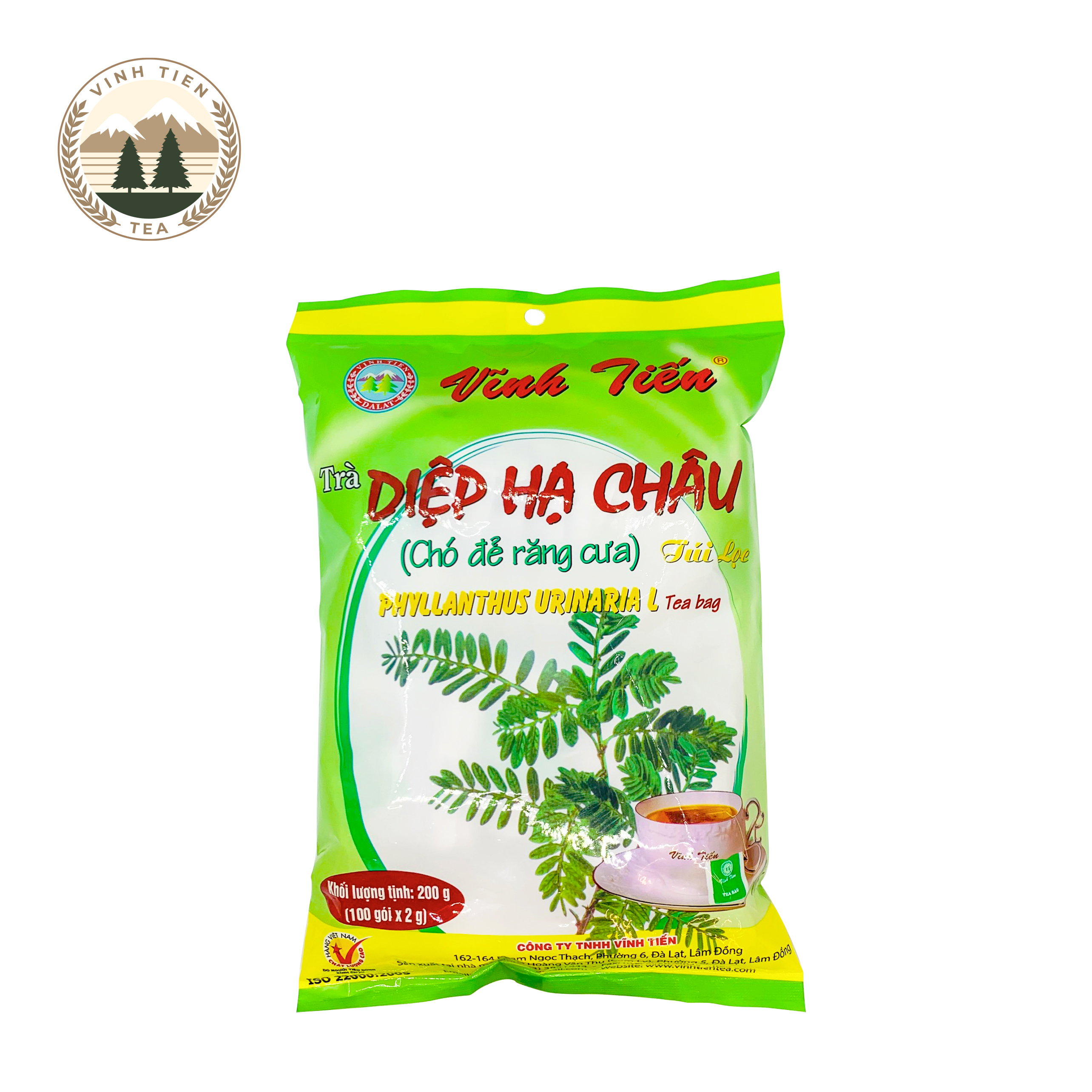 Trà diệp hạ châu túi lọc vĩnh tiến - bịch 100 túi lọc.