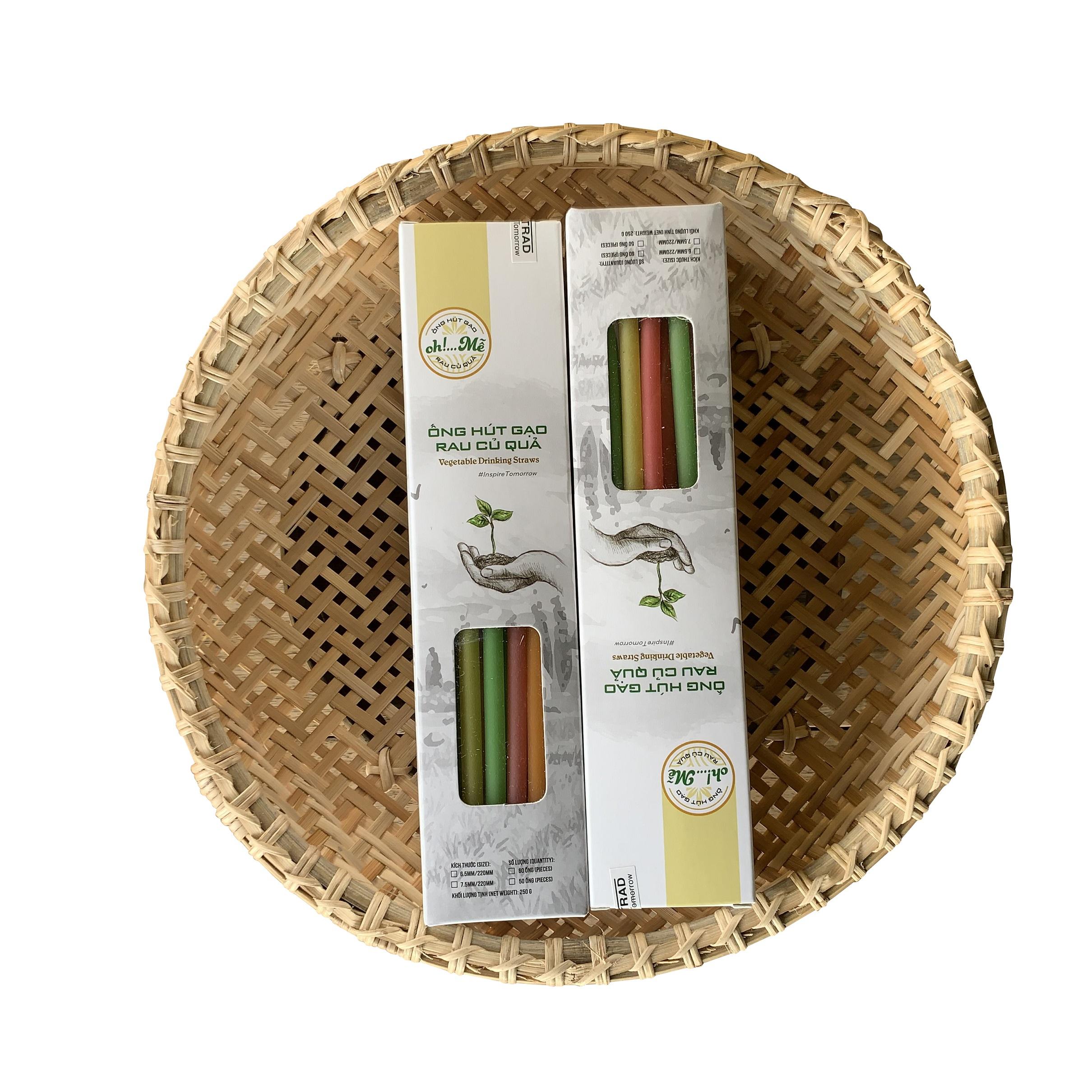 [HCM]Ống Hút Gạo Rau Củ Quả - Combo 2 hộp Đủ Màu 100% từ nguyên liệu tự nhiên dùng một lần và thân thiện với môi trường. Thêm trải nghiệm ỐNG HÚT GẠO  chiên ở nhiệt độ 170 – 190°C hoặc lò Vi Sóng để trở thành bánh Gạo SNACK.