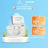 Máy Nhồi Bột Đánh Trứng HR3745/00 - Công Suất 450W - Thố Trộn 3L Bằng Nhựa Xoay Được - Nút Thả Que Đánh Tự Động - Chân Đế Chống Rung - Hàng Phân Phối Chính Hãng