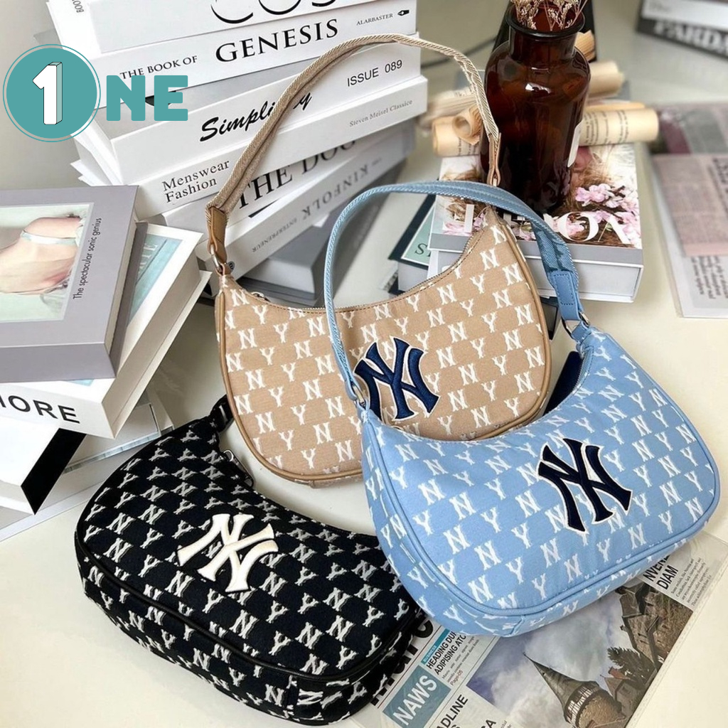 Túi kẹp nách túi xách m l. b monogram jacquard hobo new york yankees full tag