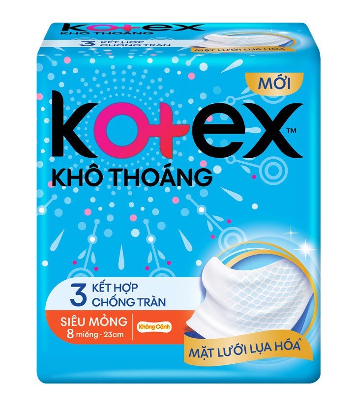 Băng vệ sinh Kotex khô thoáng siêu mỏng không cánh gói 8 miếng