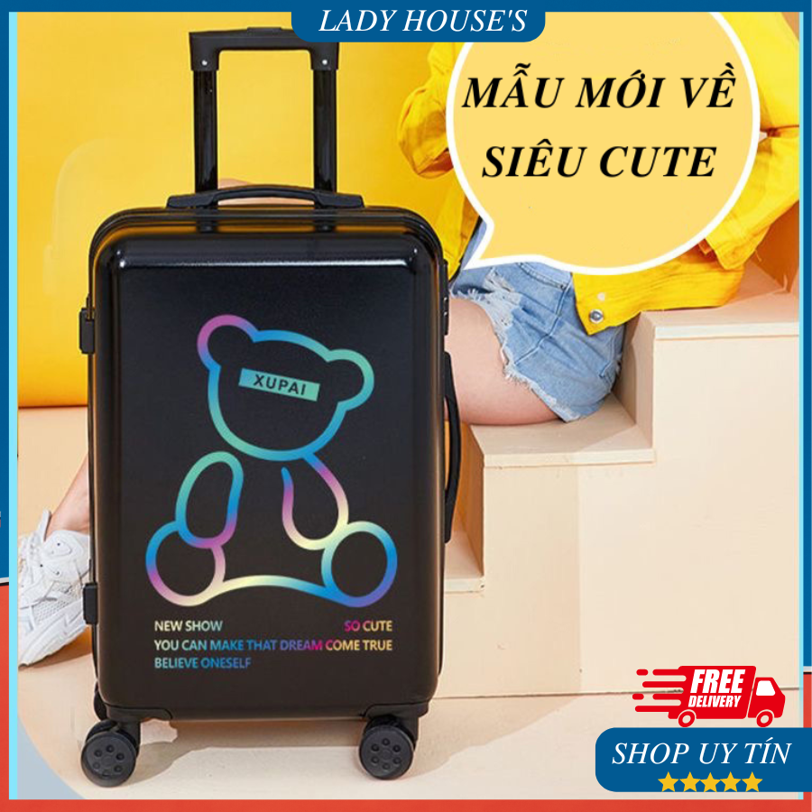  Vali Du Lịch XUPAI Chất Liệu Nhựa PC+ABS Dày Dặn Hình In UV Không Bong Tróc Khóa Số Bảo Mật Size 24 26 inch 