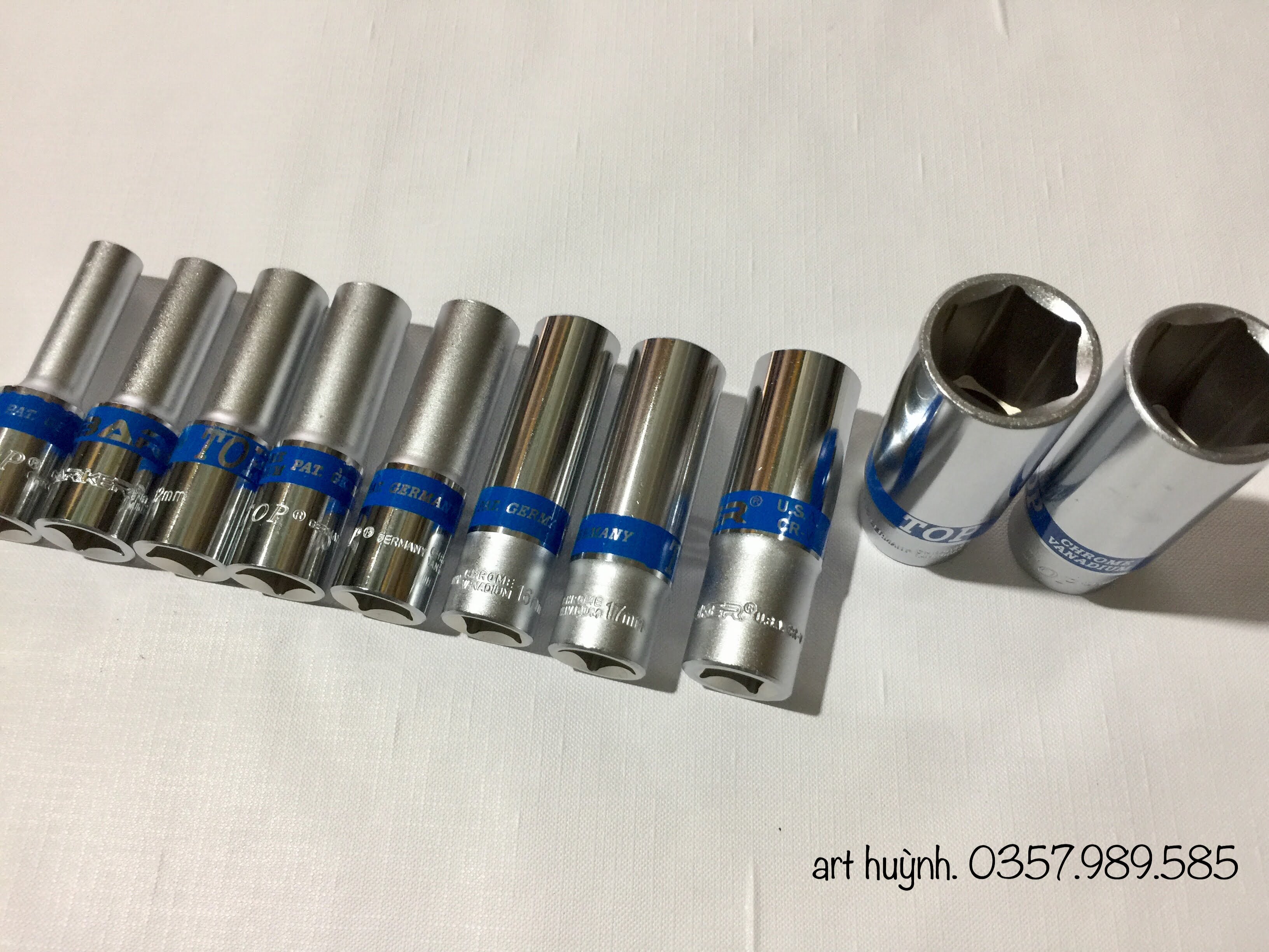 Đầu tuýp dài đầu khẩu dài 1/2" top chuẩn đức đủ size 8mm-23mm