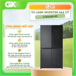 Tủ Lạnh LG Inverter 666 Lít LFB66BLMI -  [Trả Góp] - Công nghệ Smart Inverter tiết kiệm điện LG Wifi ThinQ™ điều khiển từ xa - GIAO HÀNG TOÀN QUỐC