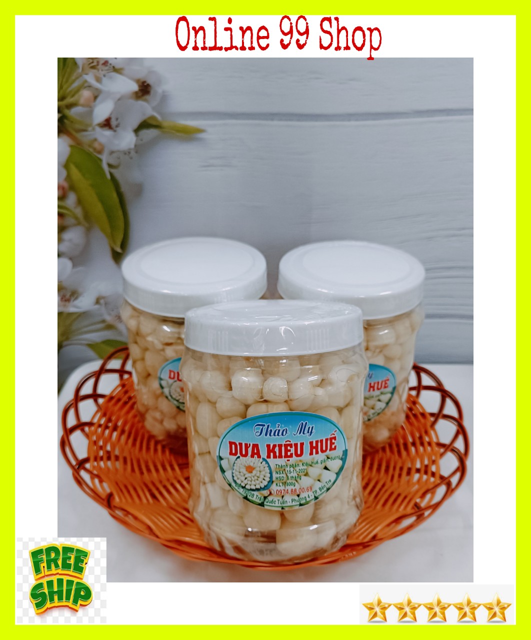 Hủ 850gr củ kiệu huế đường kiệu- online 99 shop