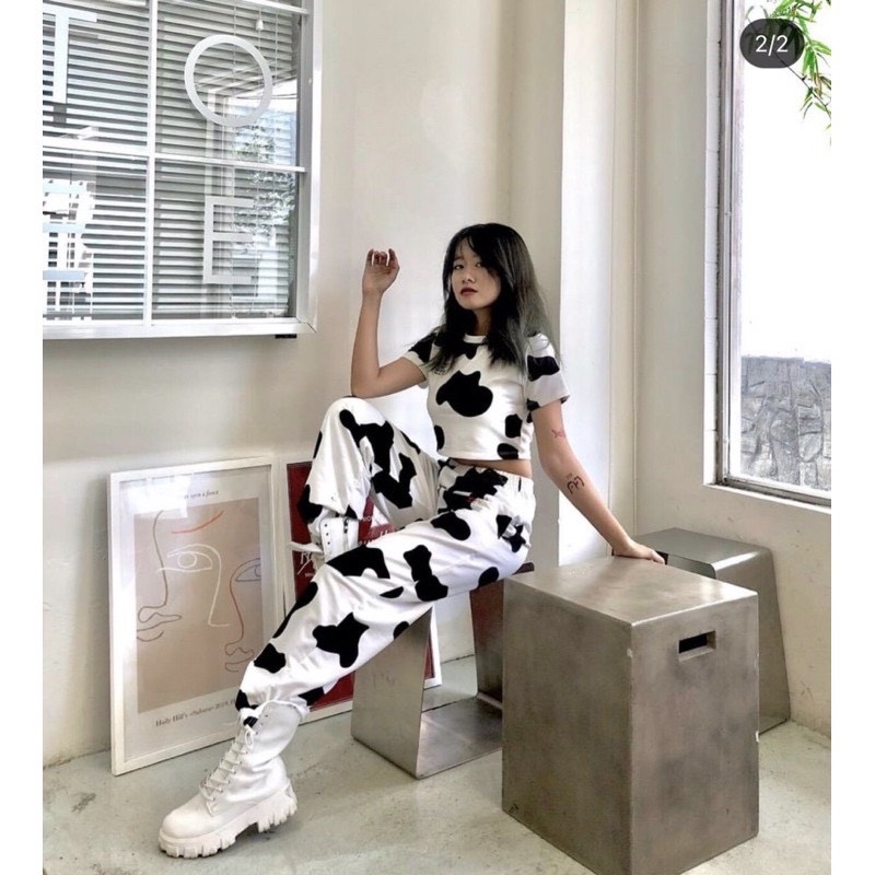 🍓🍓 siêu hot 🍓🍓 áo croptop bò sữa màu trắng hip hop 🐑🐑🐑 k4t