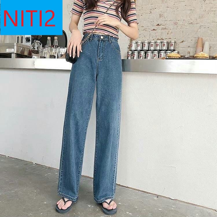 [ FREESHIP, HÀNG ĐẸP ] QUẦN JEAN ỐNG RỘNG NỮ LƯNG CAO MÀU XANH ĐẬM CAO CẤP LAI CUỐN SIÊU PHONG CÁCH SIÊU CÁ TÍNH THỜI TRANG NITI2 CỰC BỰA