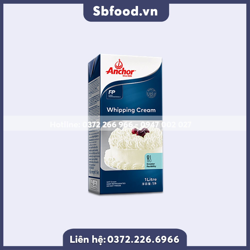 Kem Sữa Whiping Cream Anchor 35% béo hộp 1 lít