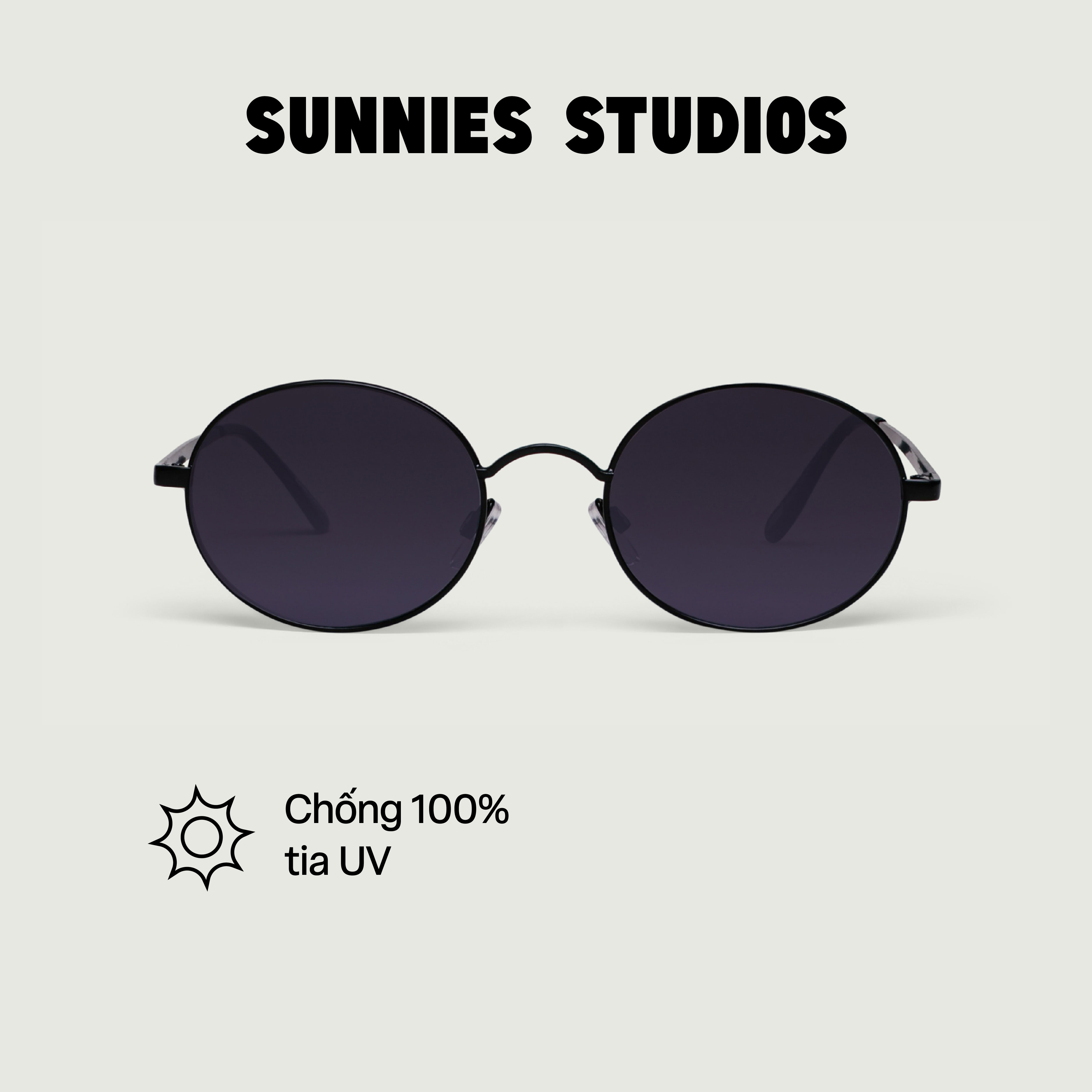 Kính mát Sunnies Studios Gọng Tròn Rupert in Charcoal