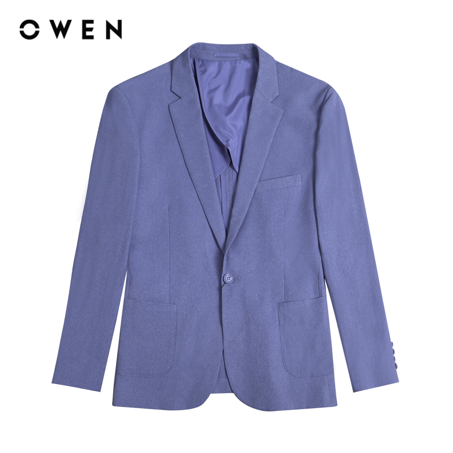 Owen - blazer regular fit bl231487 màu xanh chất liệu nano